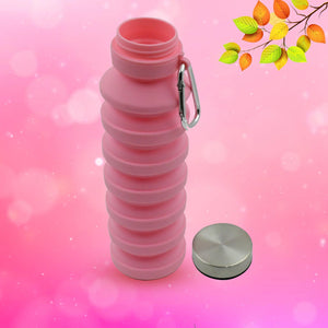 PremiumAV Foldable Water Bottle, Silicone Leak Proof Portable Sports Travel Water Bottle for Outdoor, Gym, Hiking (1 Pc / 24 cm Foldable) - PremiumAV