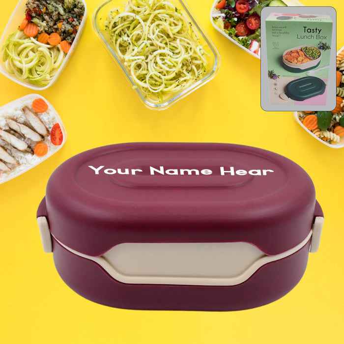 Customized Airtight Food Grade Tiffin Box with 2 in 1 Spoon And 2 Compartment