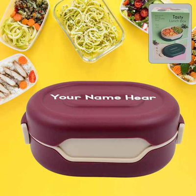 Customized Airtight Food Grade Tiffin Box with 2 in 1 Spoon And 2 Compartment