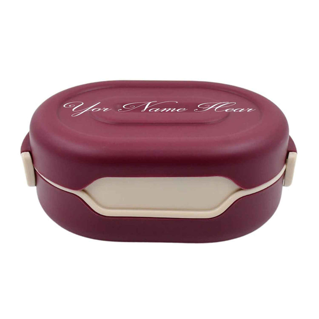 Customize Pink Lunch Box for Kids and adults, Stainless Steel Lunch Box with 3 Compartments With spoon slot.