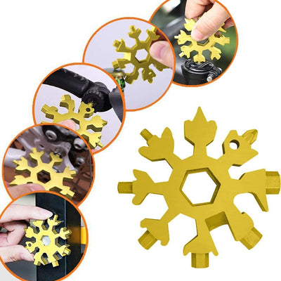 PremiumAV 18-in-1 Snowflake Multi-Tool  Portable Bottle Opener, Screwdriver & Wrench