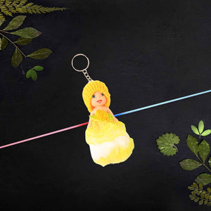 2-in-1 Kids Doll Rakhi cum Keychain – Stylish Soft Toy Rakhi for Raksha Bandhan & Daily Use as Bag or Key Ring (Mix Design)