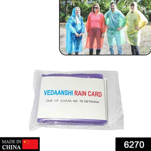 PremiumAV Disposable Rain Card Raincoat Easy to Carry Emergency Waterproof Rain coat RainCard