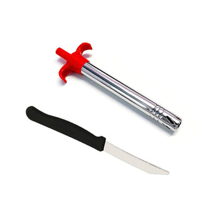 Stainless Steel Electronic Gas Lighter and Knife (2 in 1)  - PremiumAV