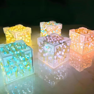 PremiumAV Cube Tulip Night Lamp | Led Decorative Nights Lamp (Multicolor & Design / 1 Set) - PremiumAV
