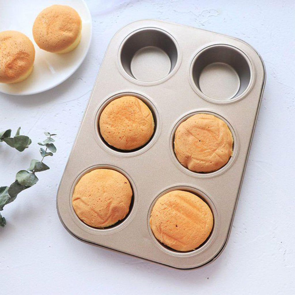PremiumAV PremiumAV Round Shape Carbon steel Muffin Cupcake Mould Case Bakeware –  