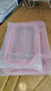 Cosmetic Pouch, Make up Bag for Home & Travel, Toiletry Bag for Cosmetics, Brushes, Accessories Set of 3 Small, Medium & Big - Wash Bag