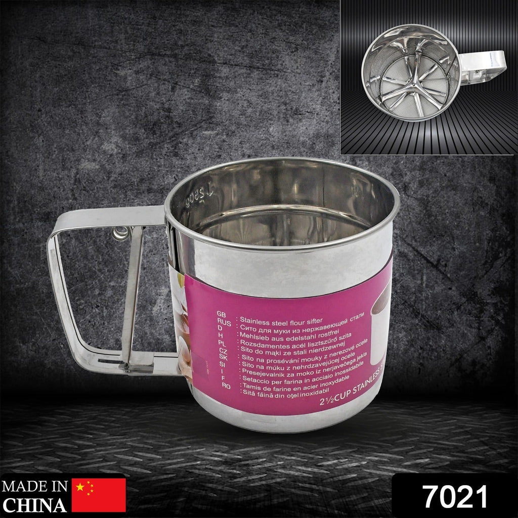 PremiumAV PremiumAV Stainless Steel Flour Sifter – Handheld Baking Sieve with Measuring Scale –  