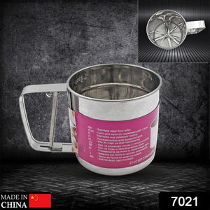 PremiumAV PremiumAV Stainless Steel Flour Sifter – Handheld Baking Sieve with Measuring Scale –  