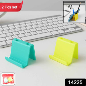 Multifunctional Plastic Mobile Phone Stand & Pen Holder (2 Pc & mix color)