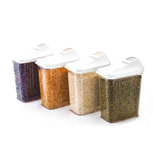 PremiumAV PremiumAV Plastic Easy Flow Storage Jar with Lid (750ml, Set of 6) –  