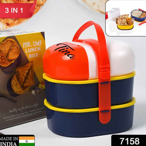 Customize Mr. Chef Smart Lunch Box Capsule shape strap-on lunch box with water bottle and handle