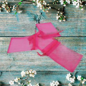 PremiumAV Organza Drawstring Gift Bags  Small Mesh Pouches for Wedding, Party & Festival Favors (50 Pcs Set)  - PremiumAV