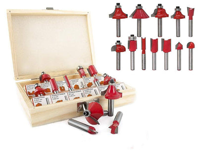 PremiumAV 12 / 15pcs Milling Cutter Router Bit Set