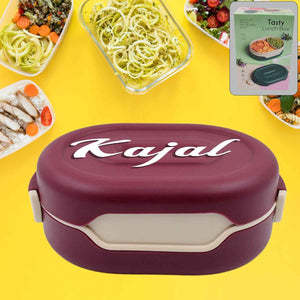 Customize Pink Lunch Box for Kids and adults, Stainless Steel Lunch Box with 3 Compartments With spoon slot.