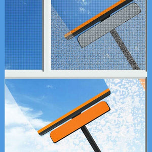 PremiumAV PLASTIC 3 IN 1 ROTATABLE DOUBLE SIDE DESIGN CLEANING BRUSH GLASS WIPER FOR GLASS WINDOW, CAR WINDOW, MIRROR, FLOOR (MULTICOLOR)