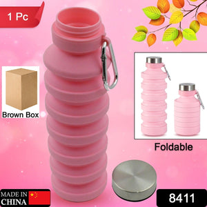 PremiumAV Foldable Water Bottle, Silicone Leak Proof Portable Sports Travel Water Bottle for Outdoor, Gym, Hiking (1 Pc / 24 cm Foldable) - PremiumAV