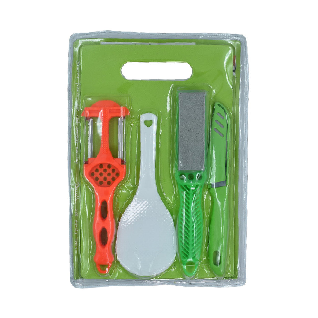 PremiumAV PremiumAV Plastic Chopping Board with Knife Set and Scissor And Wine Stainless Steel And Plastic Kitchen item Multipurpose cutting vegetables –  