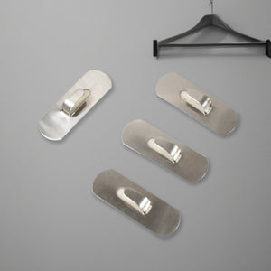 PremiumAV Self- Adhesive Hooks, Heavy Duty Wall Hooks Hangers Stainless Steel Waterproof Sticky Hooks for Hanging Robe Coat Towel Kitchen Bathroom and - PremiumAV