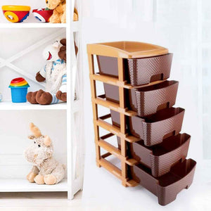 PremiumAV 5tier Plastic Modular Drawer System For Multiple Use (Brown colour)