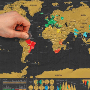 PremiumAV Scratch Off Map Interactive Vacation Poster World Travel Maps