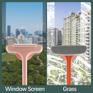 PremiumAV Brush 2 in 1 Mesh Cleaning Brush & Wiper with Extended Handle Window Cleaning Brush Net Cleaner,Magic Window Cleaner Brush, Window Mesh Clea  - PremiumAV