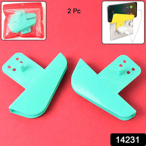Plastic Secure Mobile Phone Charging Stand Holder (2 Pc / Mix Color)
