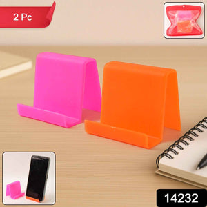 Durable Plastic Mobile Phone Stand with Angled Support (2 Pc / Mix Color)