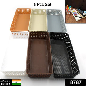 PremiumAV Plastic Multipurpose Desk Organizer Tray Office Drawer Dividers Storage Bins for Kitchen, Bathroom, Office, Makeup, Bedroom Dresser, Craft B  - PremiumAV