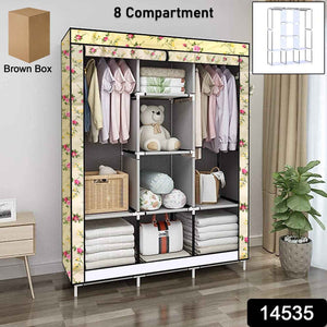 Big 8 Compartment Portable and Collapsible Wardrobe Racks (1 Set)