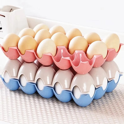PremiumAV 15 Cavity Plastic Egg Tray Egg Trays for Storage with 15 Eggs Holder (4 Pc Set)