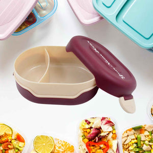 Customize Pink Lunch Box for Kids and adults, Stainless Steel Lunch Box with 3 Compartments With spoon slot.