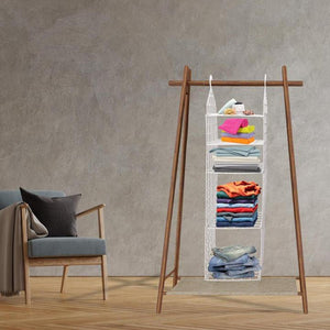 PremiumAV PremiumAV Multipurpose 5 Layer Folding Clothes Storage Racks||Closet for Students Wardrobe Shelves Socks, Scarf, t-Shirt, etc||Hanging Organizer Stora 