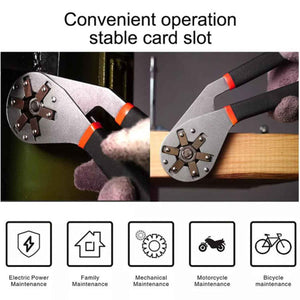 PremiumAV Multi-Function Hexagon Universal Wrench Adjustable Bionic Plier Spanner Repair Hand Tool (Small) Single Sided Bionic Wrench Household Repair