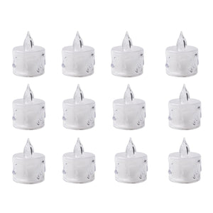 PremiumAV 12 Pcs Flameless and Smokeless Decorative Acrylic Candles Transparent Led Tea Light Candle for Gifting, House, Diwali, Christmas, Festival, - PremiumAV