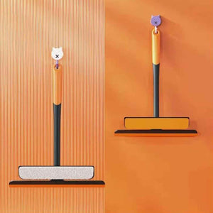 PremiumAV PLASTIC 3 IN 1 ROTATABLE DOUBLE SIDE DESIGN CLEANING BRUSH GLASS WIPER FOR GLASS WINDOW, CAR WINDOW, MIRROR, FLOOR (MULTICOLOR)