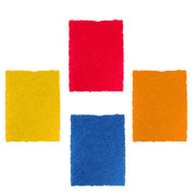 Four green Kitchen Scrubber Pads by Quickslice, ideal for tiles and dishes.