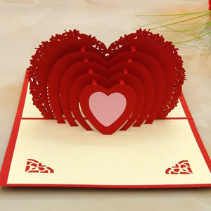3D -Up Greeting Card (1 Pc): Birthday, Love, Christmas