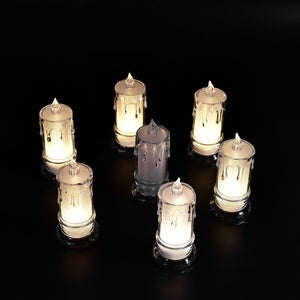 PremiumAV PremiumAV Big Flameless Melted Design Candles Set (12 pcs) –  