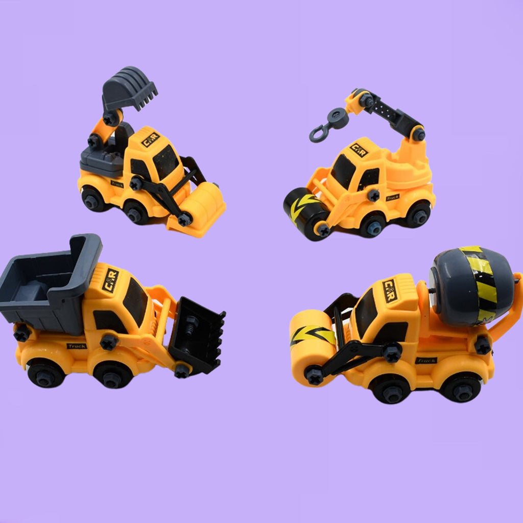 PremiumAV PremiumAV Engineering vehicles Nut Assembly Vehicle Toy, DIY Nut Assembly Vehicle Model Toy Highly Simulation Children Kids Car Model Toy Set (4 Pc Se 
