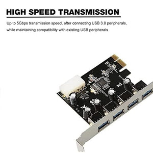 PremiumAV PremiumAV 4 Port USB 3.0 PCI Express Card up to 5 Gbps Speed, with 4-Pin Power Connector PCI-E (PCIeUSBCard) - PremiumAV
