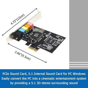 PremiumAV PremiumAV CMI8738 6-Channel PCI Express Digital 3D Audio Stereo Sound Card for PC Surround Sound for Gaming, Movies, and Music - PremiumAV