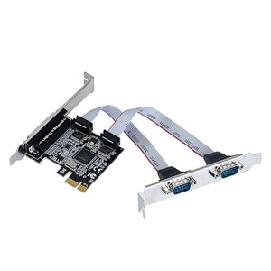 PremiumAV PremiumAV Legacy and Beyond Dual-Serial (2 Port) Plus Single (1) Parallel Port PCI Express Card Compatible with 16C550 UART - PremiumAV