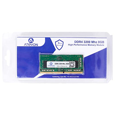 ATEVON ATEVON 8GB DDR4 Laptop RAM, 3200MHZ, AD4S320038G22-RGN