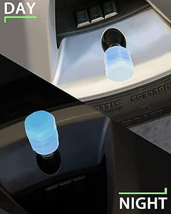 PremiumAV Tyre Valve Caps Luminous Glow Car Tire Air Stem Valve Cap Covers vaal cap ( 4 Pcs Mix Colour) - PremiumAV