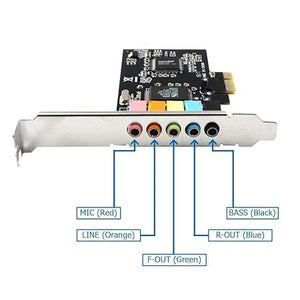 PremiumAV PremiumAV CMI8738 6-Channel PCI Express Digital 3D Audio Stereo Sound Card for PC Surround Sound for Gaming, Movies, and Music - PremiumAV