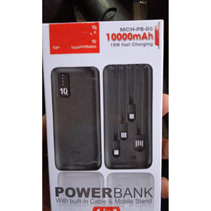 PremiumAV 10000mAh, 12W Fast Charging Power Bank with built 4 in 1 USB with Mobile Holder (1 Pc) - PremiumAV