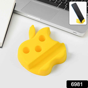 Multi-Functional Apple-Shaped Plastic Mobile Stand with Pen Holder (1 Pc / Mix Color)