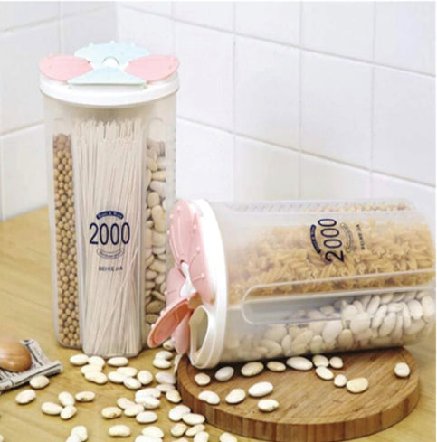 PremiumAV PremiumAV Kitchen Storage - Transparent Sealed Cans / Jars / Storage Box 4 Section –  