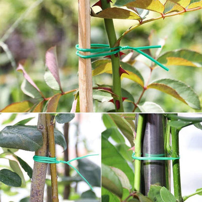 Plastic Twist Tie Wire Spool With Cutter For Garden Yard Plant 30m (Green)